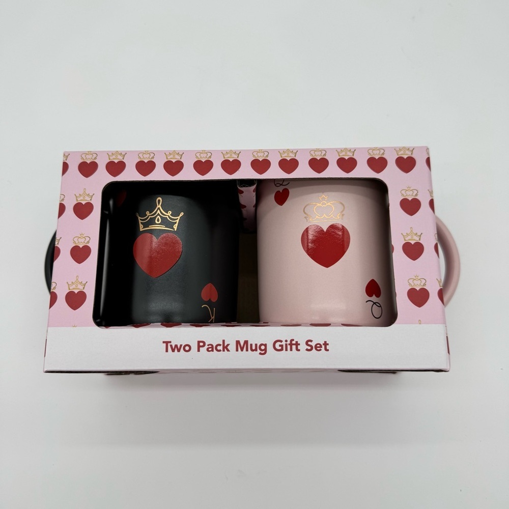 King and Queen Valentines Gift box mug Set, Black/Pink